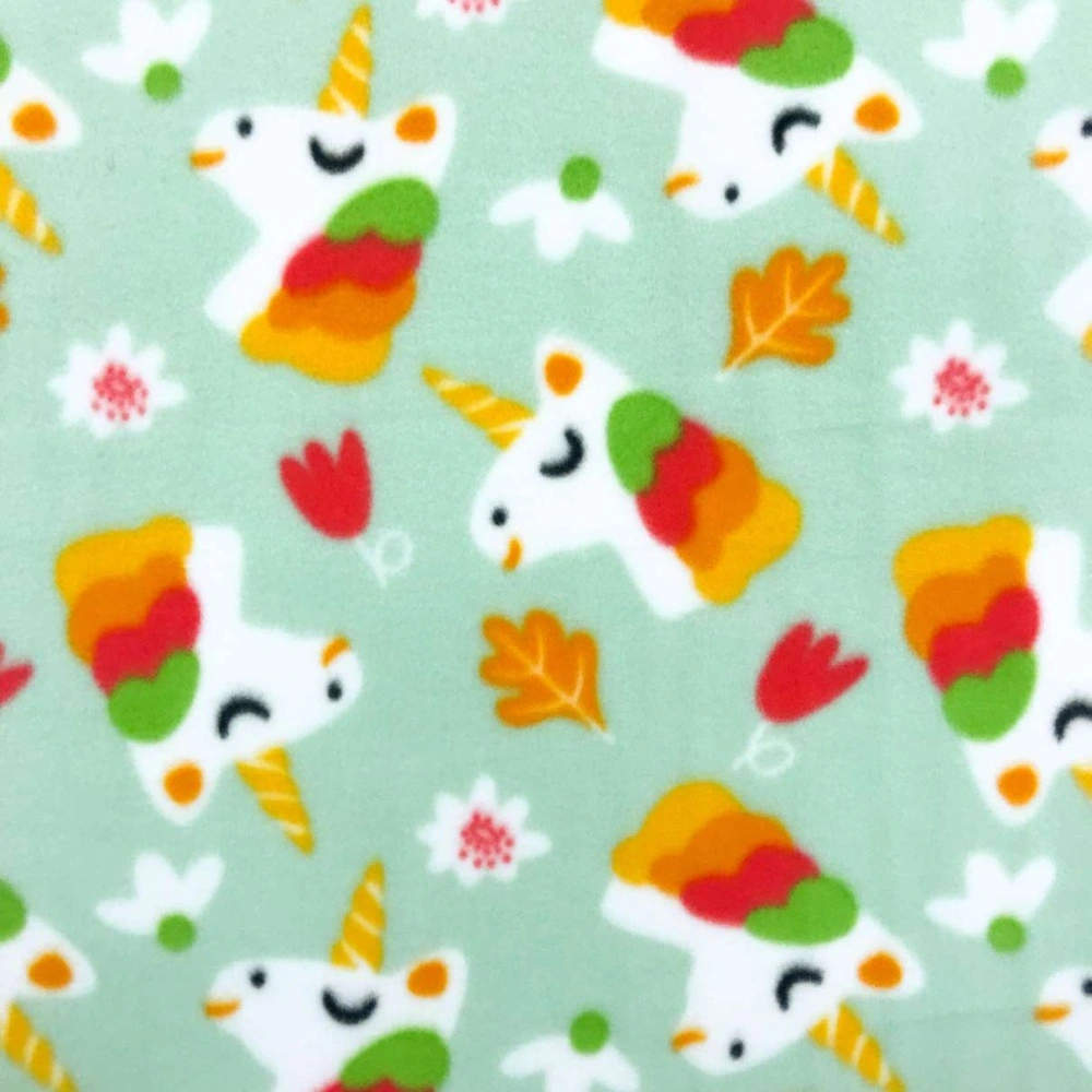 Soft Estampado - Unicórnio Fundo Menta - 100% Poliéster - 1,60m Largura - Variante 1 Soft Estampado - Unicórnio Fundo Menta - 100% Poliéster - 1,60m Largura - Variante 1