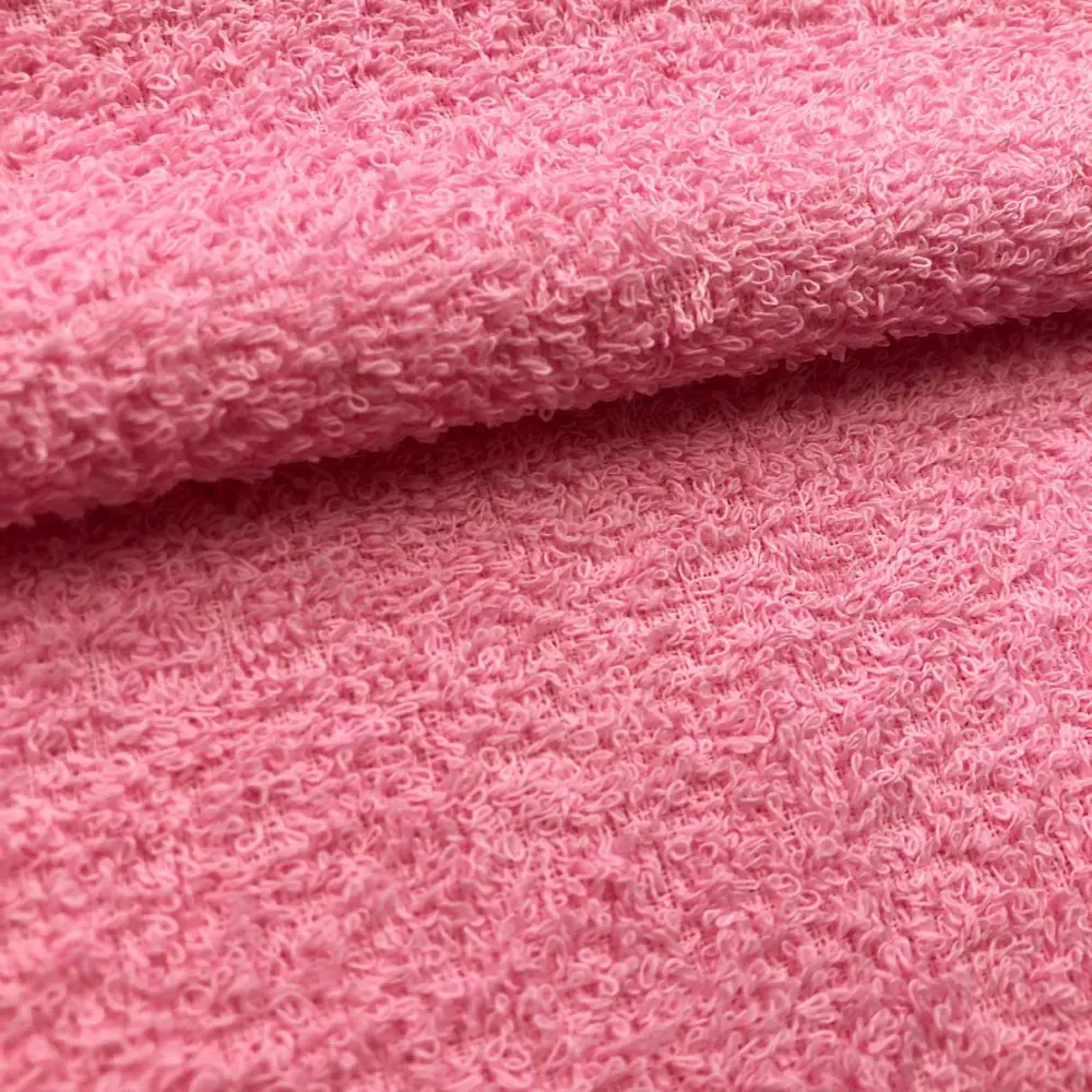 Tecido Felpa Atoalhado Toalha 100% Algodão 1,40m Largura - Rosa bebê Tecido Felpa Atoalhado Toalha 100% Algodão 1,40m Largura - Rosa bebê
