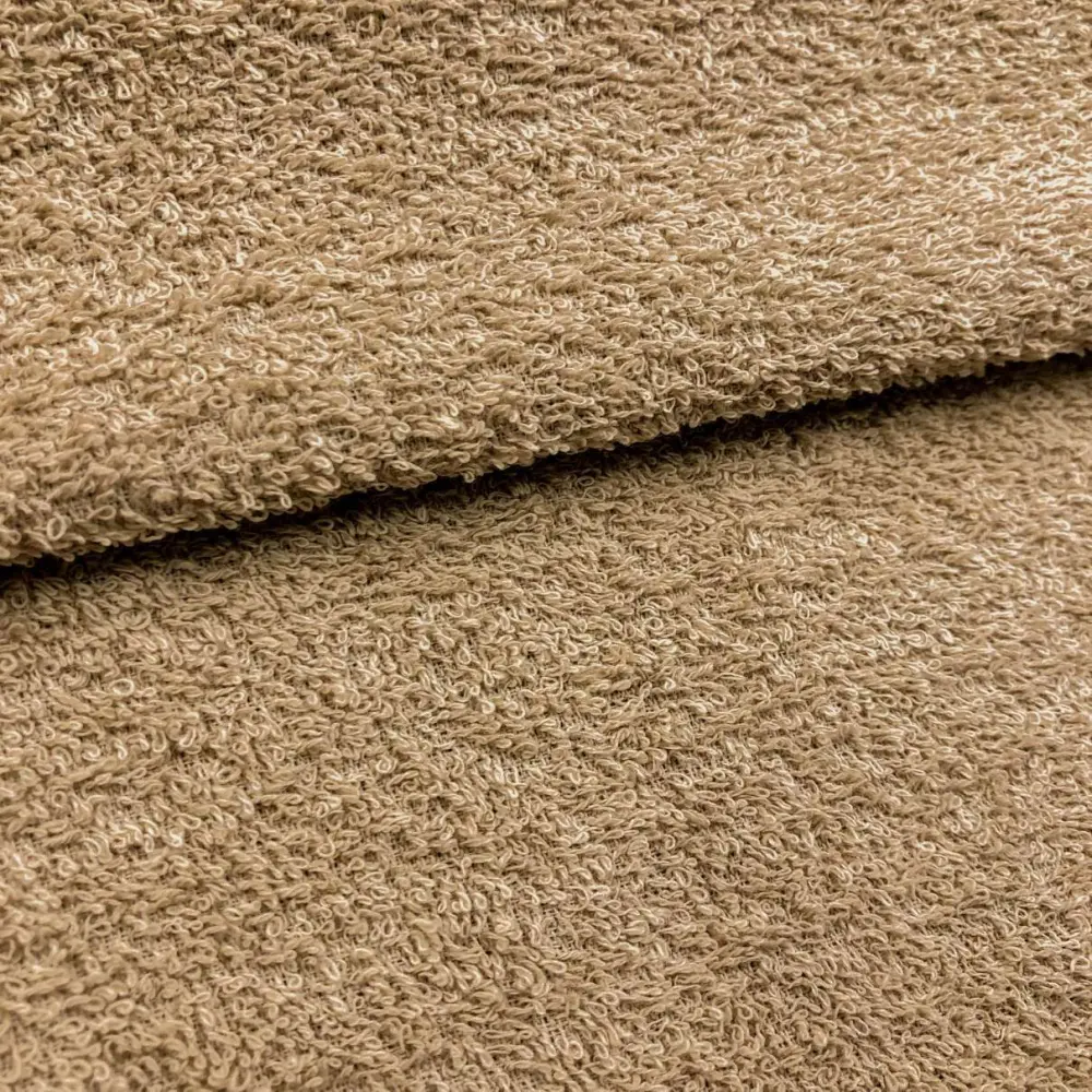 Tecido Felpa Atoalhado Toalha 100% Algodão 1,40m Largura - Fendi (caqui)