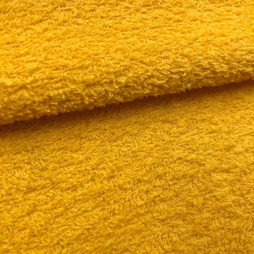Tecido Felpa Atoalhado Toalha 100% Algodão 1,40m Largura - Amarelo ouro