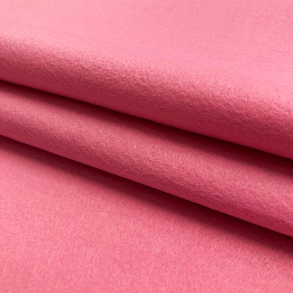 Tecido Feltro Liso Santa Fé - 100% Poliéster - 1,40m largura - Rosa cerejeira