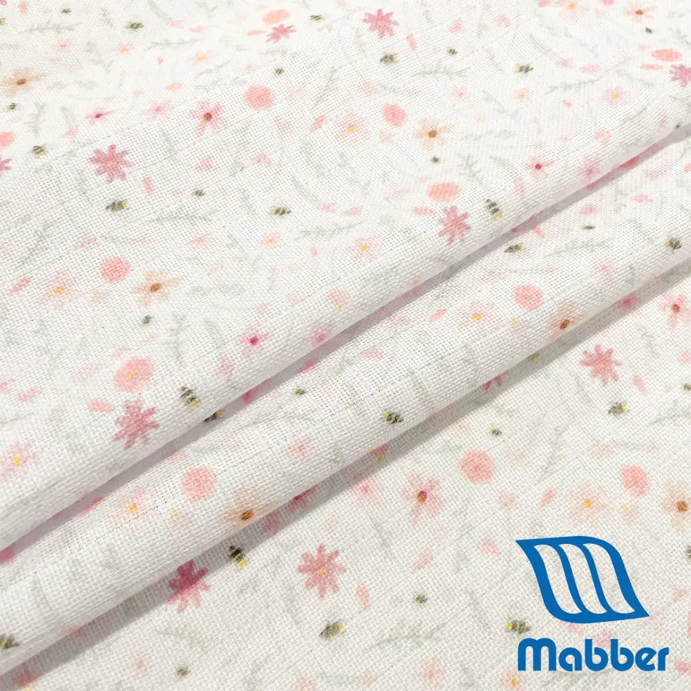 Tecido Fralda Mabber Estampada Coleção Bee Meninas 100% Algodão 0,80m largura - Flor