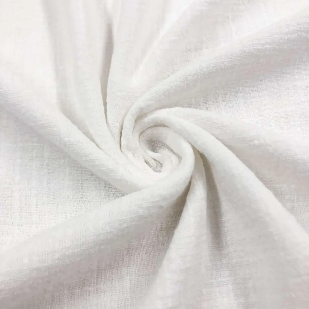 Tecido Gaze Rústica para Vestuário Ibiza 100% Algodão 1,30m Largura - Branco Tecido Gaze Rústica para Vestuário Ibiza 100% Algodão 1,30m Largura - Branco