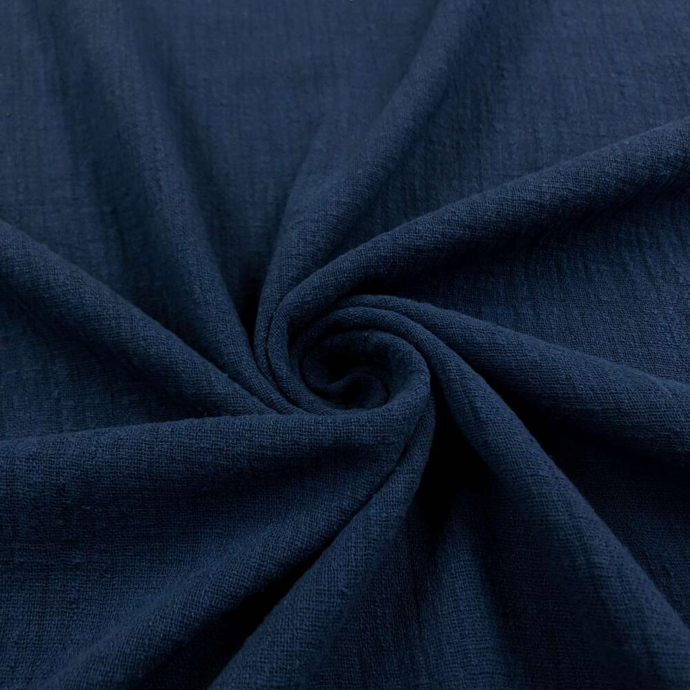 Tecido Gaze Rústica para Vestuário Ibiza 100% Algodão 1,30m Largura - Azul marinho Tecido Gaze Rústica para Vestuário Ibiza 100% Algodão 1,30m Largura - Azul marinho