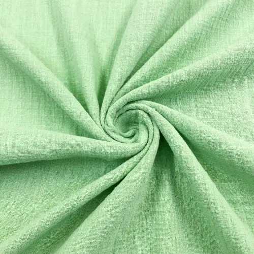 Tecido Gaze Rústica para Vestuário Ibiza 100% Algodão 1,30m Largura - Verde menta Tecido Gaze Rústica para Vestuário Ibiza 100% Algodão 1,30m Largura - Verde menta