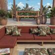 Tecido Impermeável Externo Acquablock Karsten Floralis Terracota 1,40m largura - Variante 1