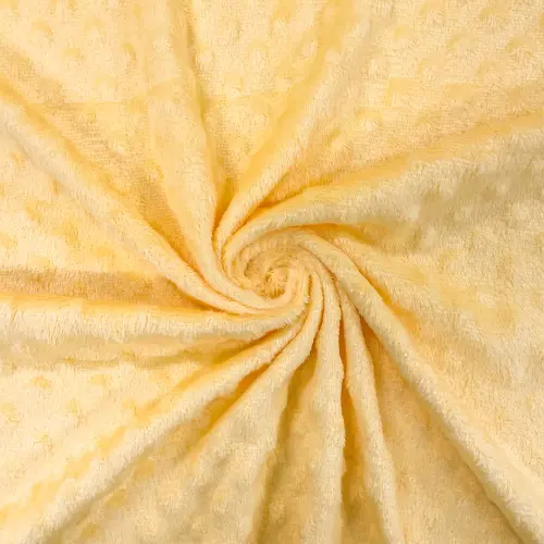 Tecido Manta Fleece Pipoquinha Bolha Revelo Poá 100% Poliéster 1,60m Largura - Amarelo