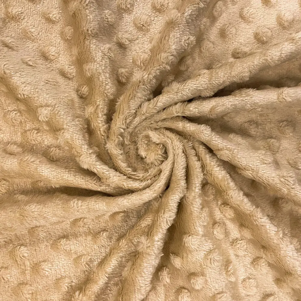 Tecido Manta Fleece Pipoquinha Bolha Revelo Poá 100% Poliéster 1,60m Largura - Bege Tecido Manta Fleece Pipoquinha Bolha Revelo Poá 100% Poliéster 1,60m Largura - Bege