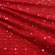 Tecido Paetê Bordado 98% Poliéster 2% Elastano 1,30m Largura - Vermelho