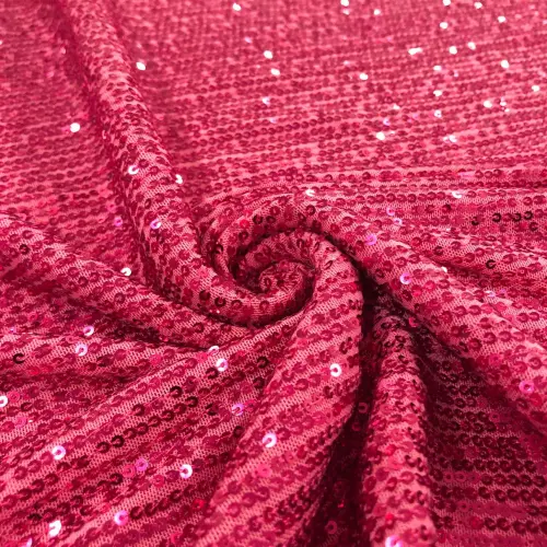 Tecido Paetê Bordado 98% Poliéster 2% Elastano 1,30m Largura - Pink Tecido Paetê Bordado 98% Poliéster 2% Elastano 1,30m Largura - Pink