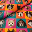 Tecido Sintético PVC Estampado Cachorrinhos 100% Poliéster 1,40m Largura - Variante 1 Tecido Sintético PVC Estampado Cachorrinhos 100% Poliéster 1,40m Largura - Variante 1