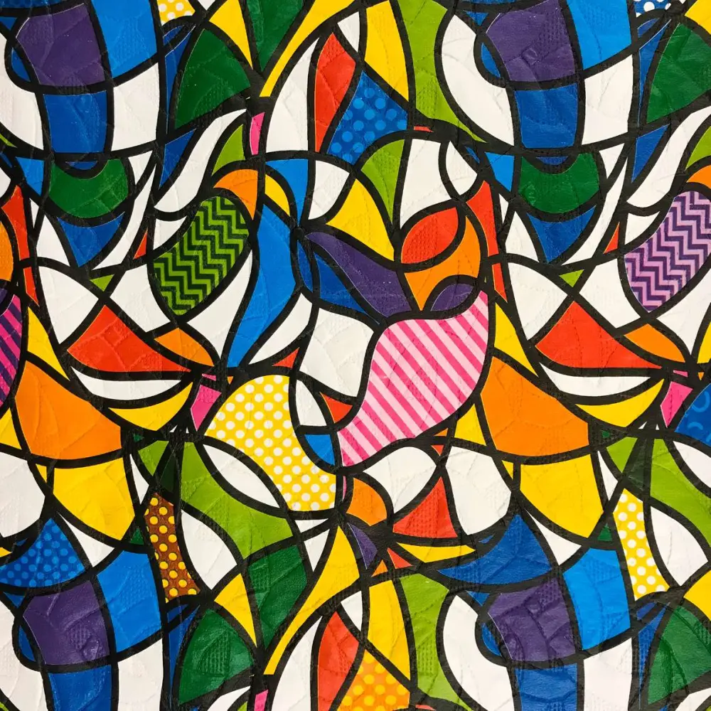 Tecido Sintético PVC Estampado Revestimentos POP Art 100% Poliéster 1,40m Largura - Cor unica Tecido Sintético PVC Estampado Revestimentos POP Art 100% Poliéster 1,40m Largura - Cor unica