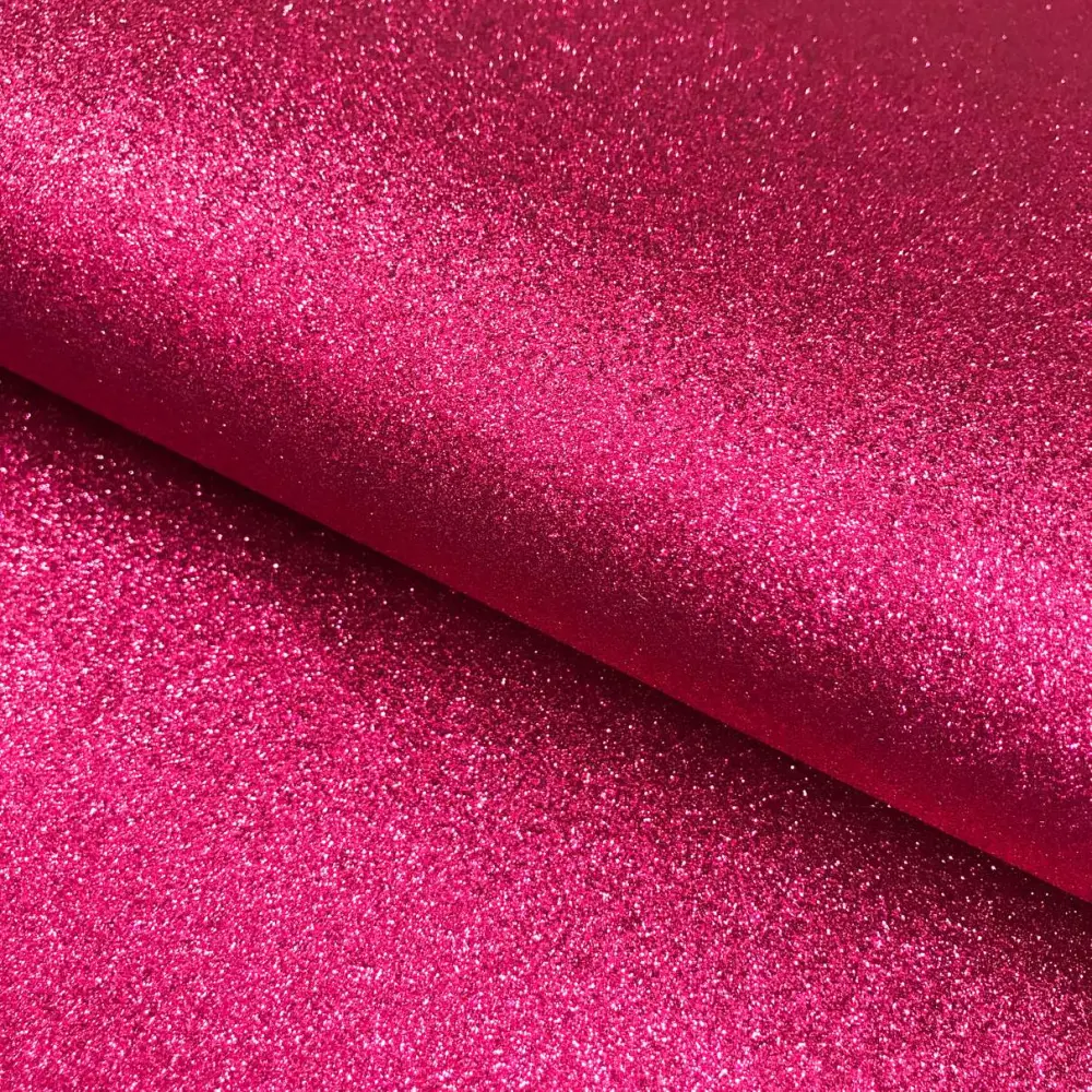 Tecido Sintético PVC Glitter 100% Poliéster 1,40m Largura - Pink Tecido Sintético PVC Glitter 100% Poliéster 1,40m Largura - Pink