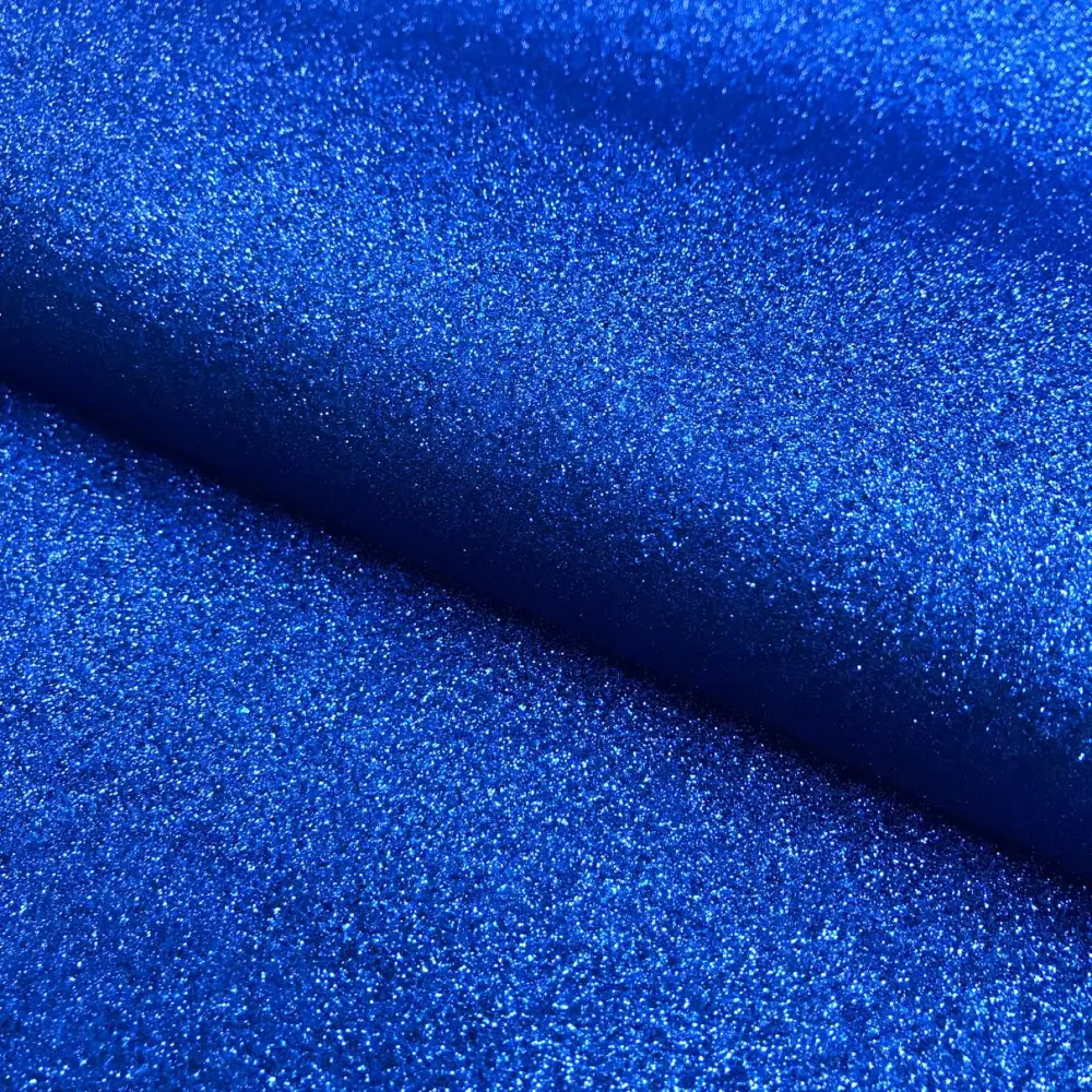 Tecido Sintético PVC Glitter 100% Poliéster 1,40m Largura - Azul royal Tecido Sintético PVC Glitter 100% Poliéster 1,40m Largura - Azul royal