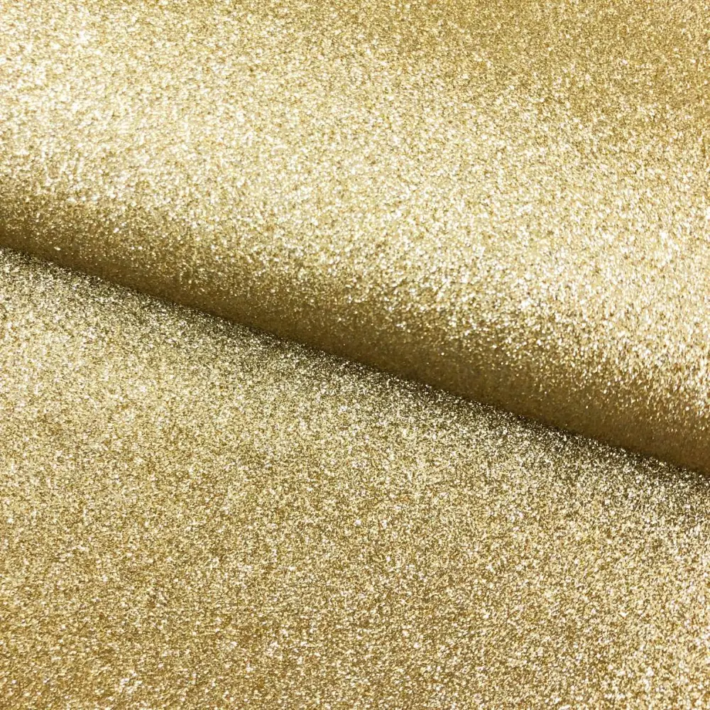 Tecido Sintético PVC Glitter 100% Poliéster 1,40m Largura - Dourado Tecido Sintético PVC Glitter 100% Poliéster 1,40m Largura - Dourado