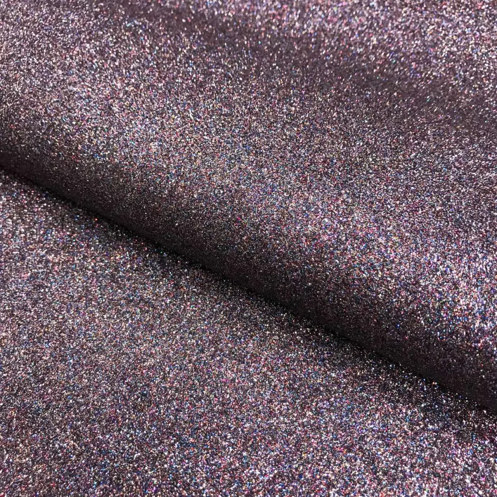 Tecido Sintético PVC Glitter 100% Poliéster 1,40m Largura - Multicolor (preto) Tecido Sintético PVC Glitter 100% Poliéster 1,40m Largura - Multicolor (preto)