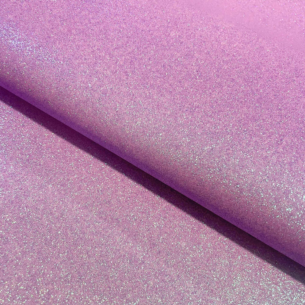 Tecido Sintético PVC Glitter 100% Poliéster 1,40m Largura - Multicolor (lilas)