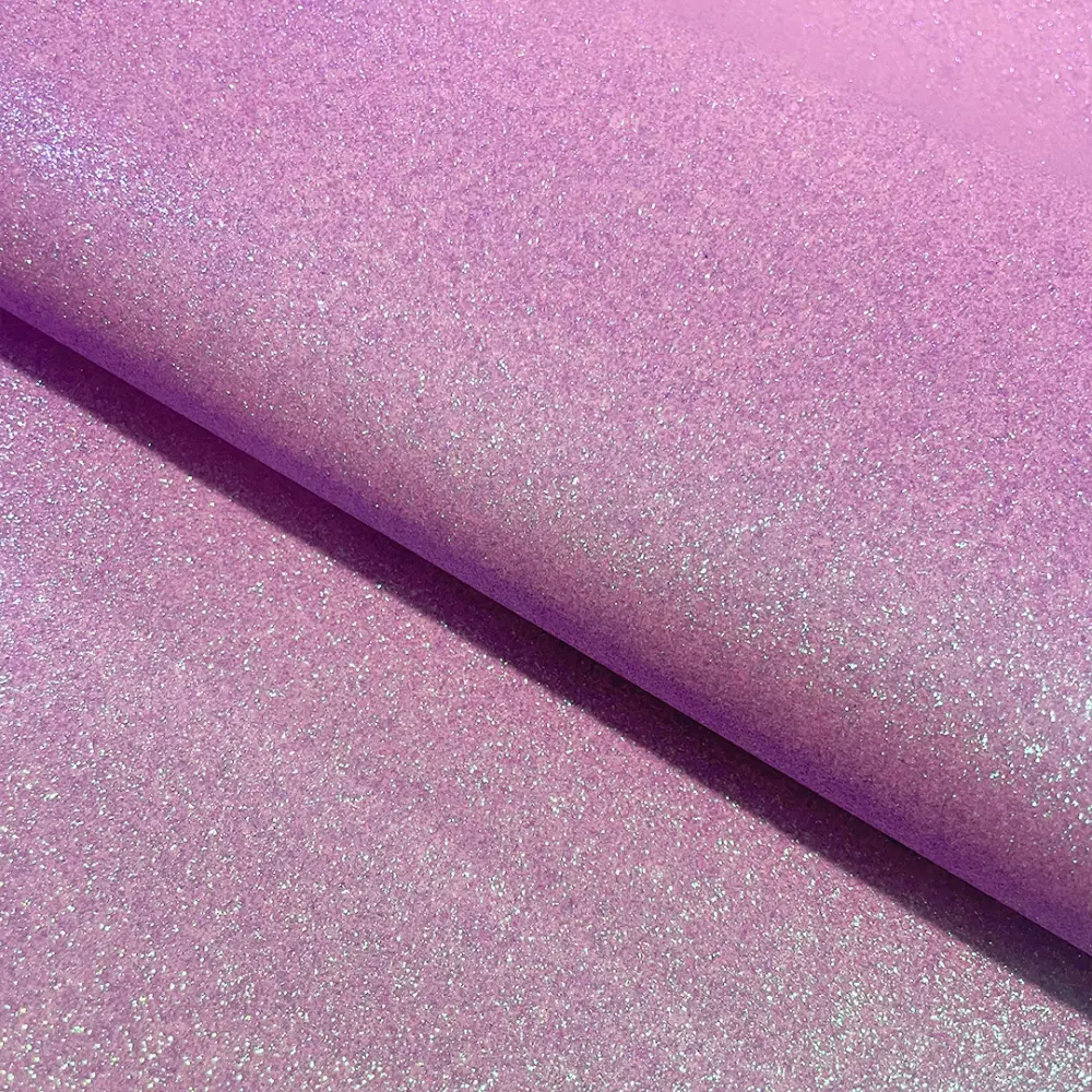 Tecido Sintético PVC Glitter 100% Poliéster 1,40m Largura - Multicolor (lilas) Tecido Sintético PVC Glitter 100% Poliéster 1,40m Largura - Multicolor (lilas)