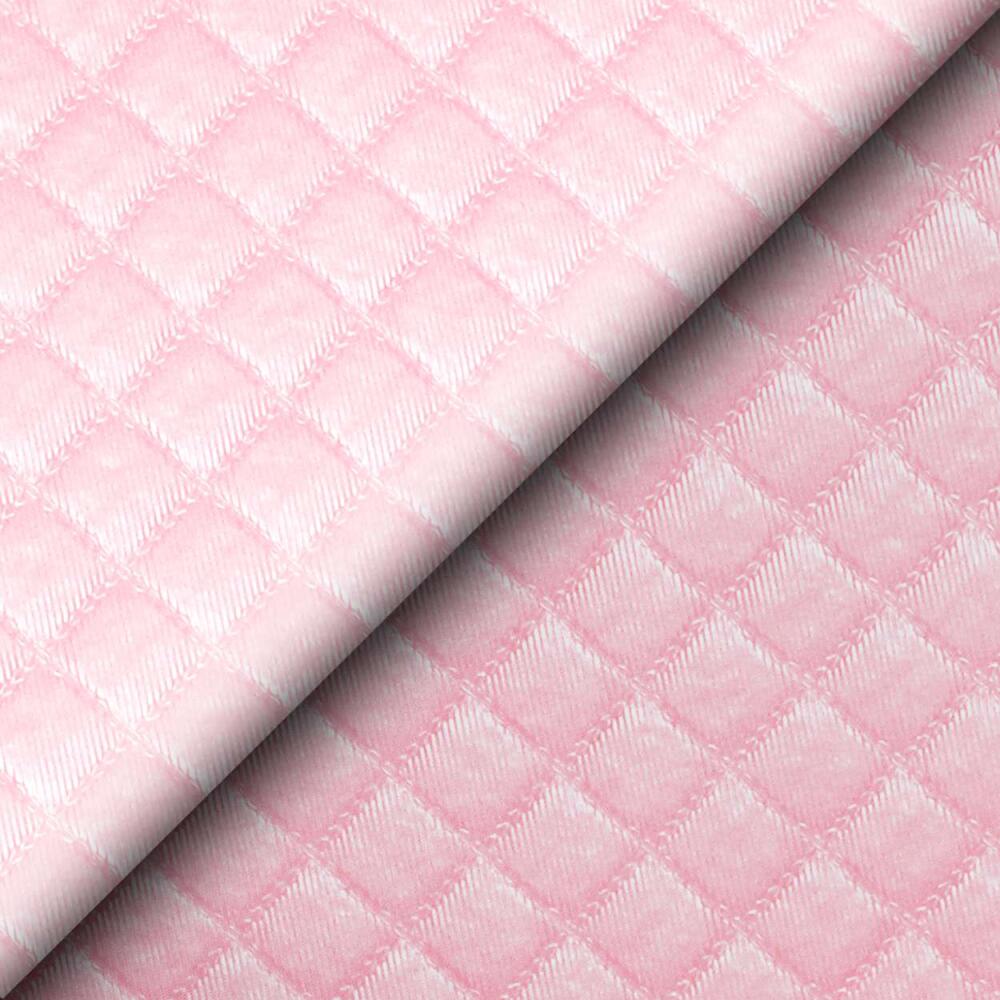 Tecido Sintético PVC Matelado Metalizado 100% Poliéster 1,40m Largura - Rosa bebê
