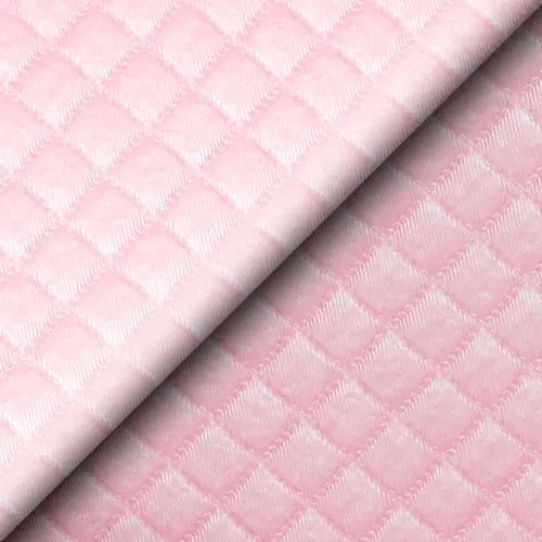 Tecido Sintético PVC Matelado Metalizado 100% Poliéster 1,40m Largura - Rosa bebê