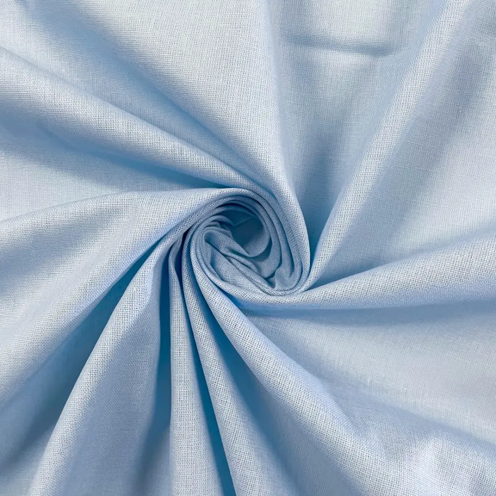 Tecido Textoleen Liso 50% Algodão 50% Poliester 1,40m largura - Azul claro Tecido Textoleen Liso 50% Algodão 50% Poliester 1,40m largura - Azul claro
