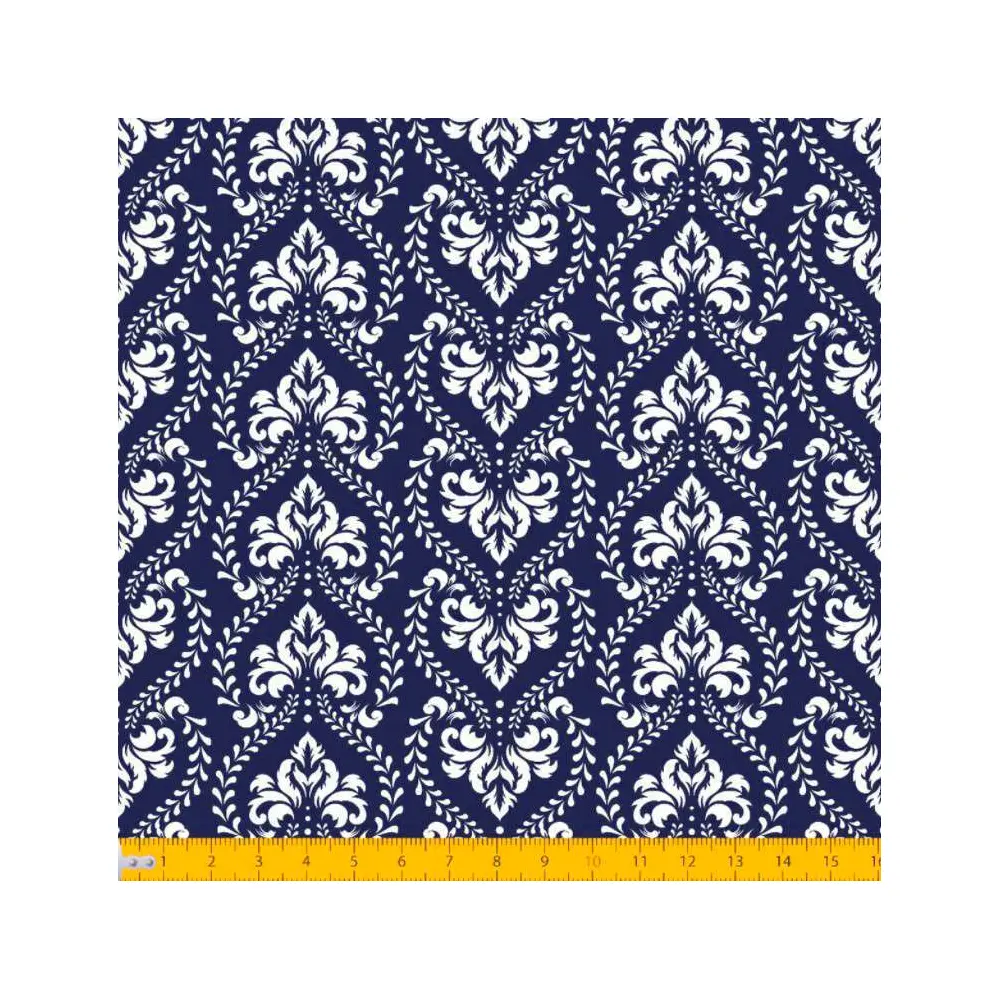 Tecido Tricoline - Arabescos - 100% Algodão - 1,50m largura - Variante 605 Tecido Tricoline - Arabescos - 100% Algodão - 1,50m largura - Variante 605