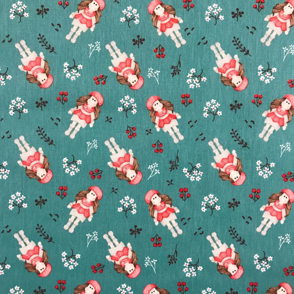 Tecido Tricoline - Boneca De Pano - 100% Algodão - Variante 1 Tecido Tricoline - Boneca De Pano - 100% Algodão - Variante 1