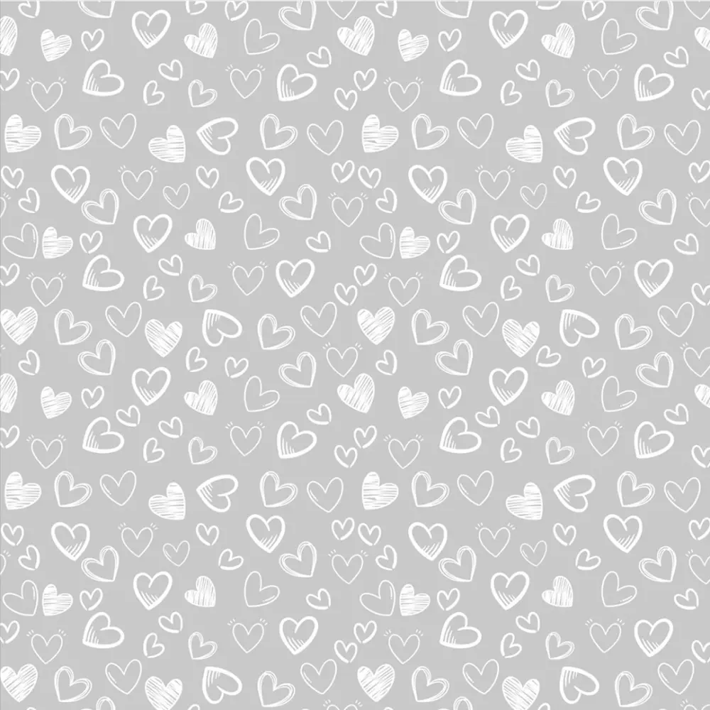 Tecido Tricoline - Coração Desenhado - 100% Algodão - 1,50m largura - Cinza Tecido Tricoline - Coração Desenhado - 100% Algodão - 1,50m largura - Cinza
