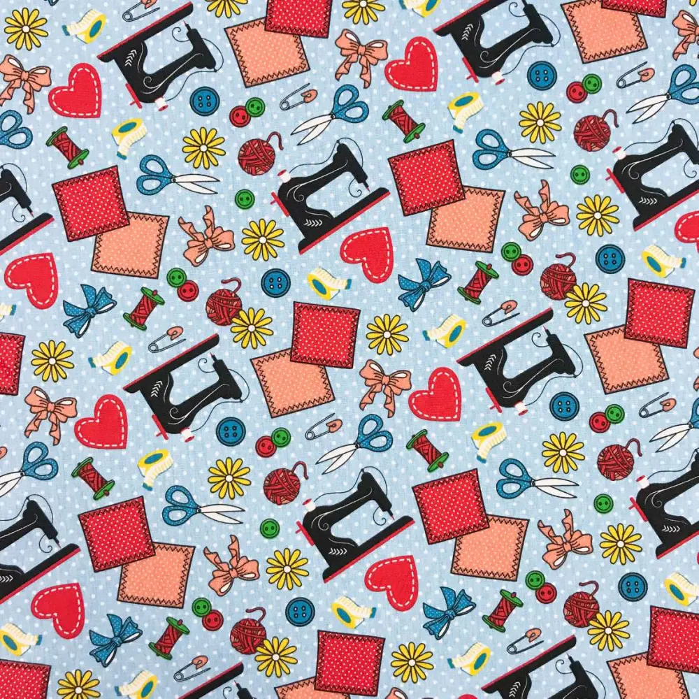 Tecido Tricoline - Costureira - 100% Algodão - Variante 1 Tecido Tricoline - Costureira - 100% Algodão - Variante 1