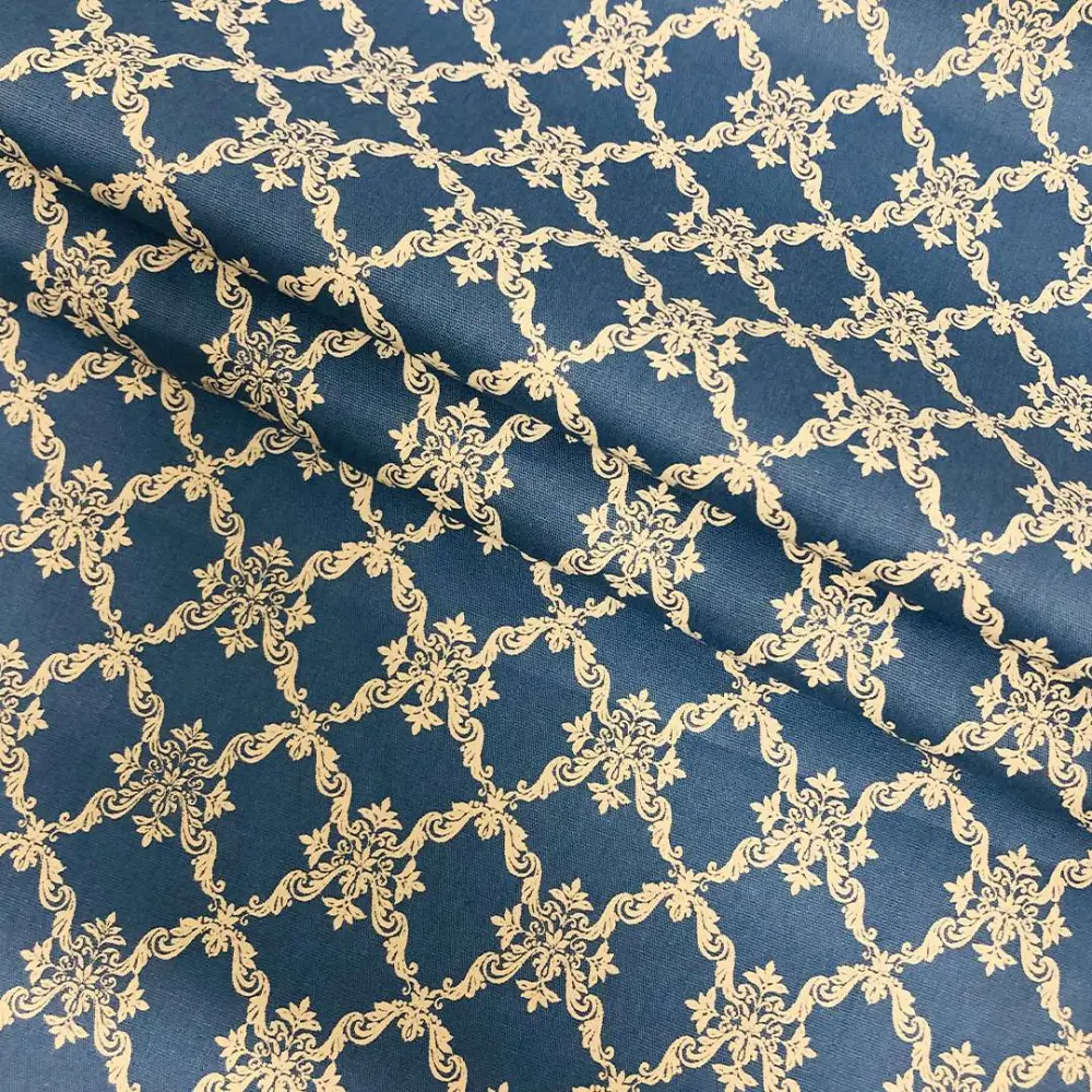 Tecido Tricoline Estampada Arabescos Romatic 100% Algodão 1,50m largura - Variante 2 Tecido Tricoline Estampada Arabescos Romatic 100% Algodão 1,50m largura - Variante 2