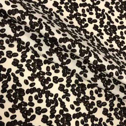 Tecido Tricoline Estampada Mini Grãos de Café 100% Algodão 1,50m largura - Variante 1 Tecido Tricoline Estampada Mini Grãos de Café 100% Algodão 1,50m largura - Variante 1