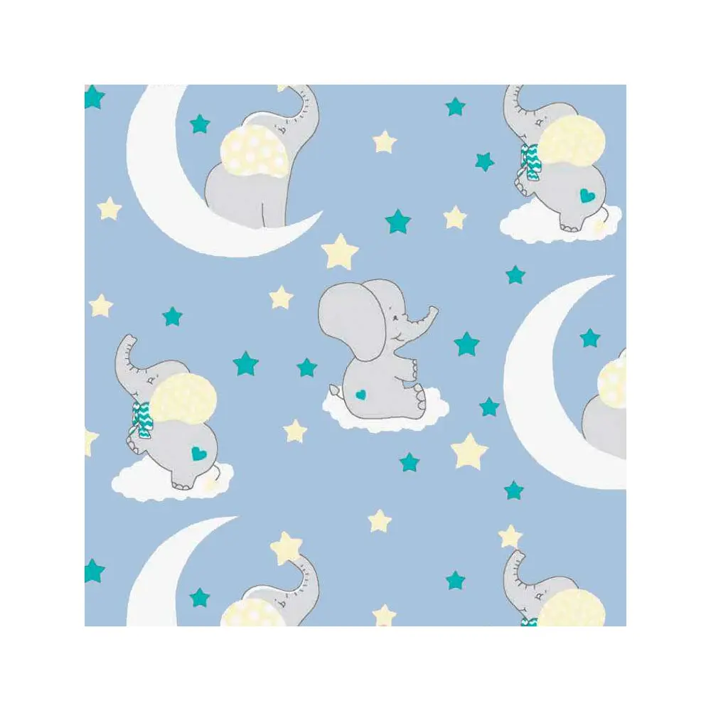 Tecido Tricoline Estampado - Baby Elefante - 100% Algodão - 1,50m largura - Variante 3 Tecido Tricoline Estampado - Baby Elefante - 100% Algodão - 1,50m largura - Variante 3