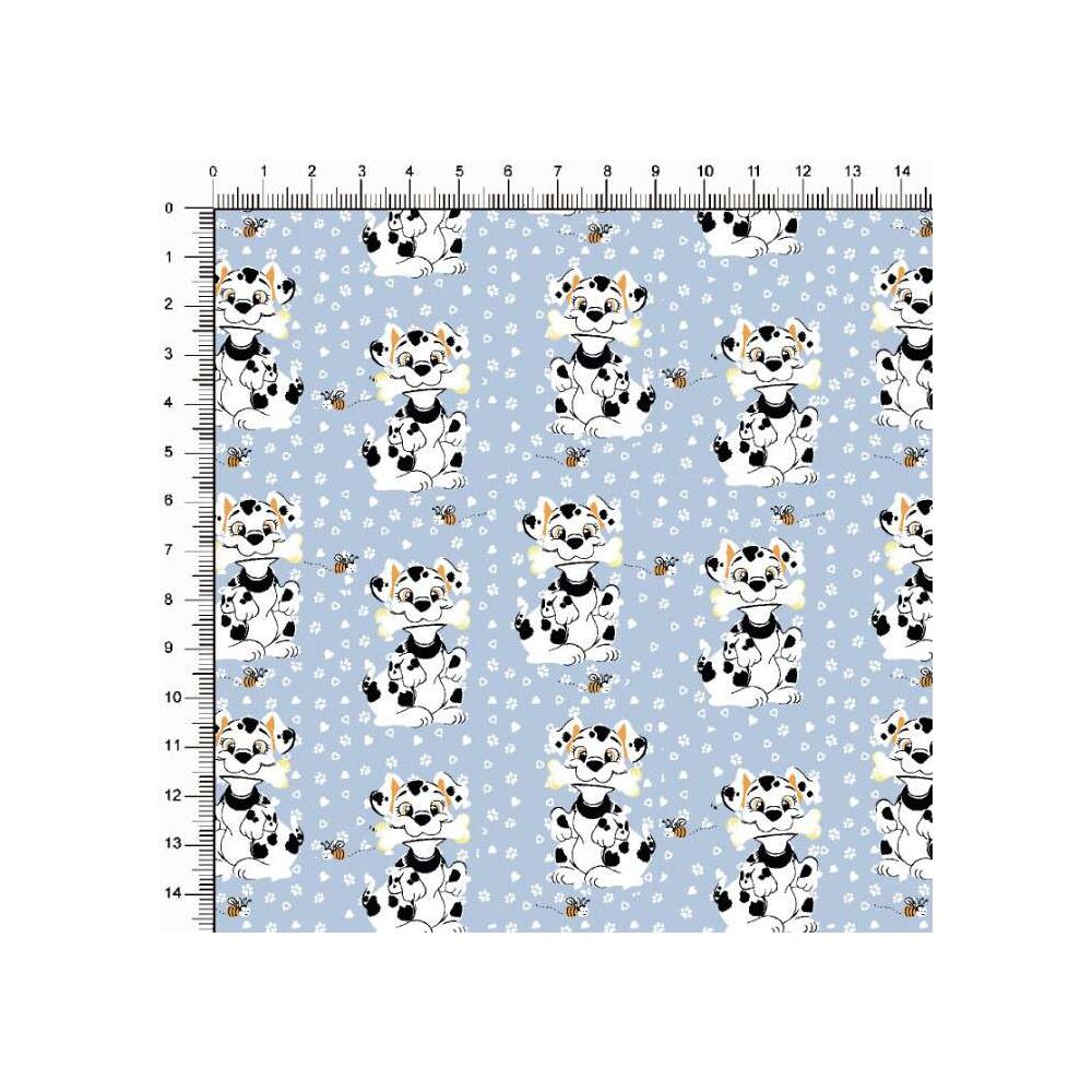 Tecido Tricoline Estampado - Cachorrinho Dalmata - 100% Algodão - 1,50m largura - Variante 1