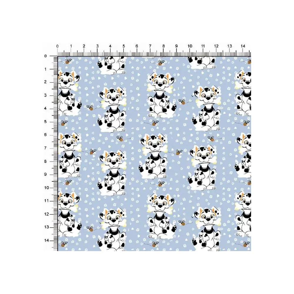 Tecido Tricoline Estampado - Cachorrinho Dalmata - 100% Algodão - 1,50m largura - Variante 1