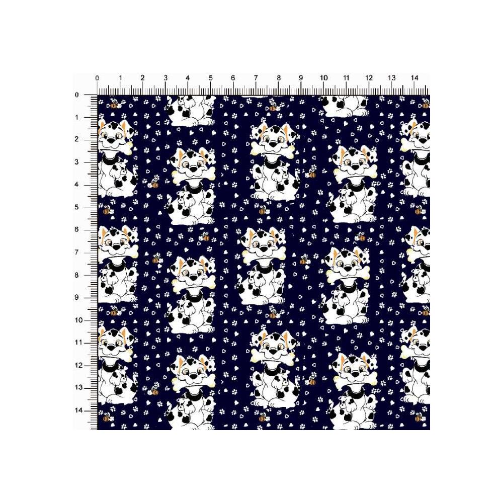 Tecido Tricoline Estampado - Cachorrinho Dalmata - 100% Algodão - 1,50m largura - Variante 3