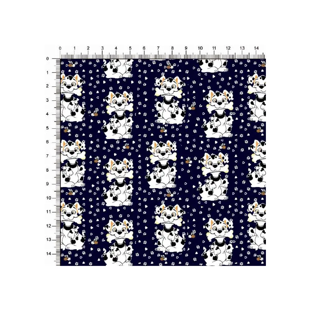 Tecido Tricoline Estampado - Cachorrinho Dalmata - 100% Algodão - 1,50m largura - Variante 3