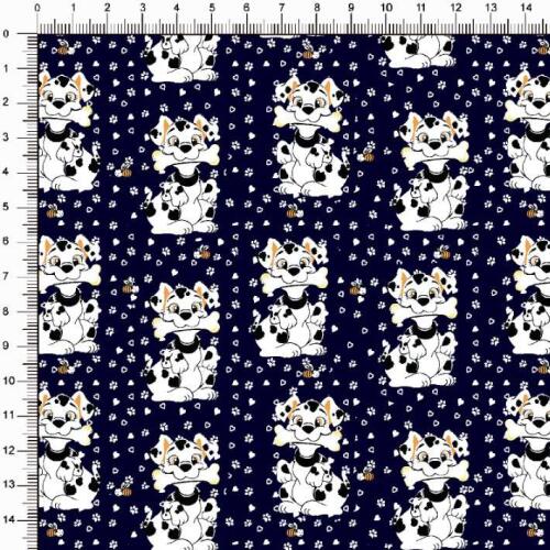 Tecido Tricoline Estampado - Cachorrinho Dalmata - 100% Algodão - 1,50m largura - Variante 3