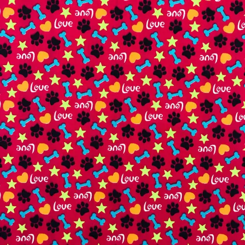 Tecido Tricoline Estampado - Love Pets - 100% Algodão - 1,50m largura - Variante 5 Tecido Tricoline Estampado - Love Pets - 100% Algodão - 1,50m largura - Variante 5
