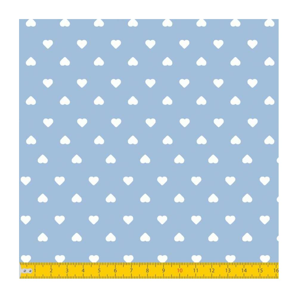 Tecido Tricoline Estampado - Mini Coração - 100% Algodão - 1,50m largura - Variante 82