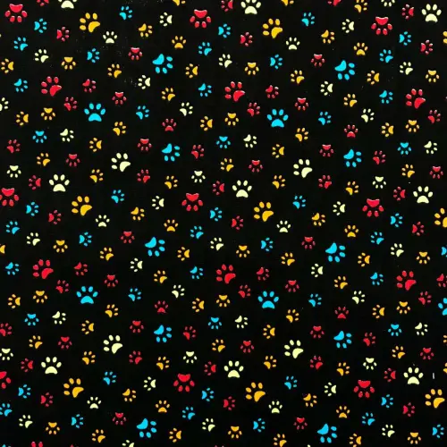 Tecido Tricoline Estampado - Patinhas Coloridas - 100% Algodão - 1,50m largura - Variante 1 Tecido Tricoline Estampado - Patinhas Coloridas - 100% Algodão - 1,50m largura - Variante 1