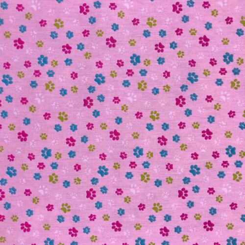 Tecido Tricoline Estampado - Patinhas Coloridas - 100% Algodão - 1,50m largura - Variante 10