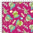 Tecido Tricoline Estampado - Sapo e Libélula - 100% Algodão - 1,50m largura - Variante 5 Tecido Tricoline Estampado - Sapo e Libélula - 100% Algodão - 1,50m largura - Variante 5