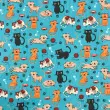 Tecido Tricoline - Gatinhos Brincando - 100% Algodão - Variante 1