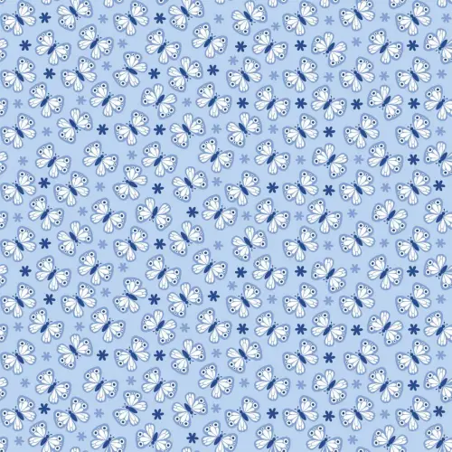 Tecido Tricoline - Mini Borboletas - 100% Algodão - 1,50m largura - Variante 3 Tecido Tricoline - Mini Borboletas - 100% Algodão - 1,50m largura - Variante 3