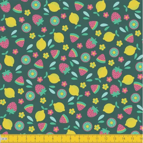 Tecido Tricoline - Mini Frutinhas - 100% Algodão - 1,50m largura - Variante 1