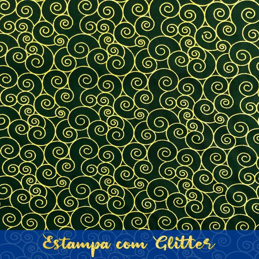 Tecido Tricoline Natal - Composê Glitter Dourado - 100% Algodão - 1,50m largura - Variante 59 Tecido Tricoline Natal - Composê Glitter Dourado - 100% Algodão - 1,50m largura - Variante 59