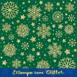 Tecido Tricoline Natal - Estrelas Glitter Dourado - 100% Algodão - 1,50m largura - Variante 59