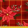 Tecido Tricoline Natal - Flor Natalina com Xadrez - 100% Algodão - 1,50m largura - Variante 1 Tecido Tricoline Natal - Flor Natalina com Xadrez - 100% Algodão - 1,50m largura - Variante 1