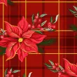 Tecido Tricoline Natal - Flor Natalina com Xadrez - 100% Algodão - 1,50m largura - Variante 1 Tecido Tricoline Natal - Flor Natalina com Xadrez - 100% Algodão - 1,50m largura - Variante 1