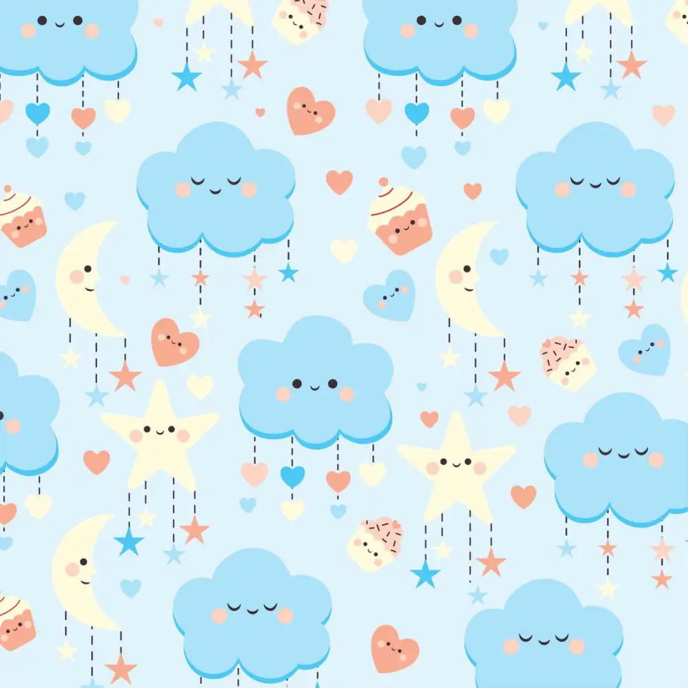 Tecido Tricoline - Nuvens Doces - 100% Algodão - 1,50m largura - Variante 2 Tecido Tricoline - Nuvens Doces - 100% Algodão - 1,50m largura - Variante 2
